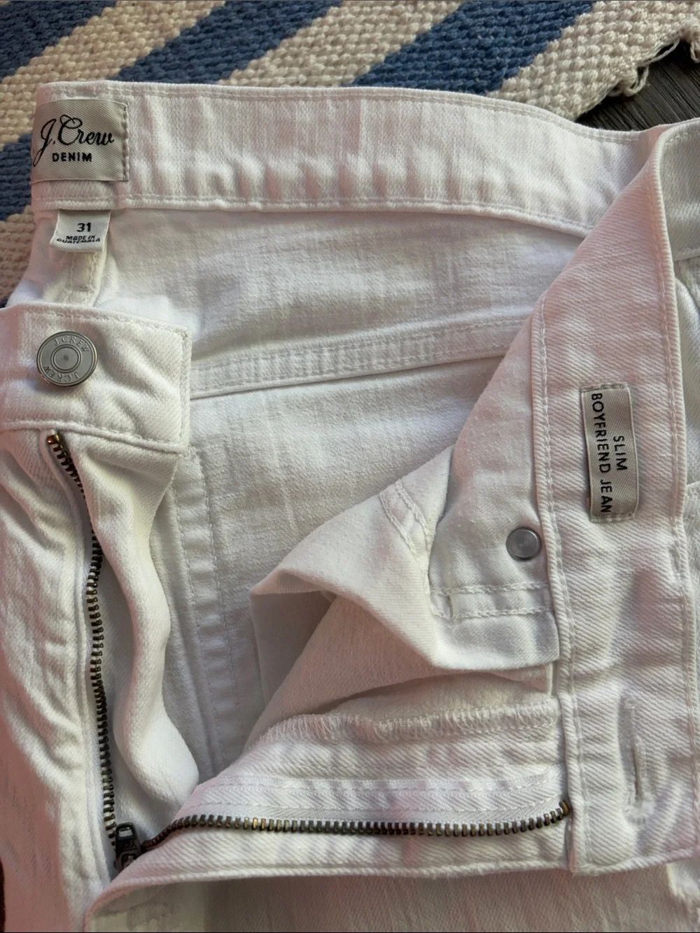J. Crew White Slim Boyfriend Jeans - Women's Denim